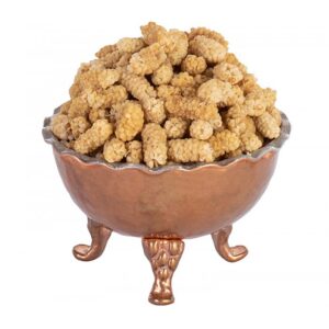 Dried Mulberry: Sweet dried fruit rich in iron, antioxidants, and fiber; aids digestion and blood health.